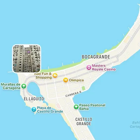 Relajante Vista Al Mar, Piso Alto, Laguito-bocagrande, A Pocos Pasos De La Playa Cerca Dann Apartment *